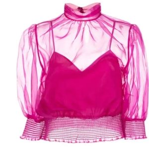 Cinq à Sept Pink Sheer Top